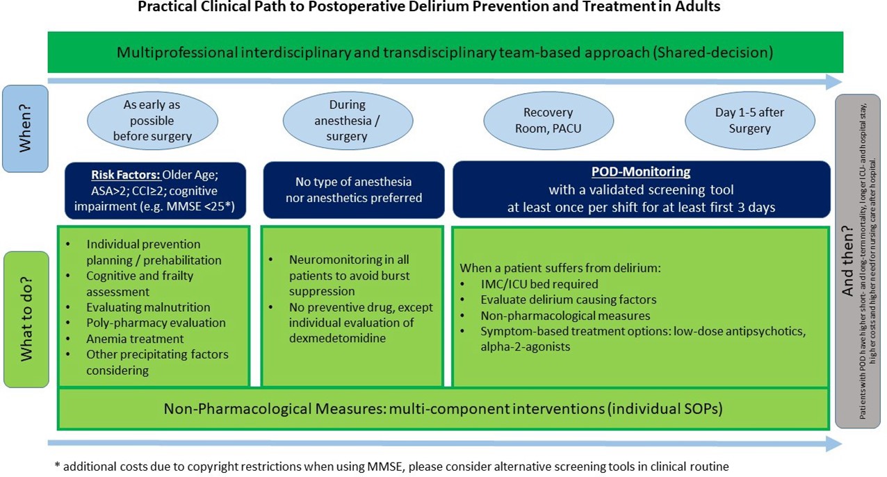 Figure 1: Practical Clinical Path to Postoperative Delirium Prevention and Treatment in Adults